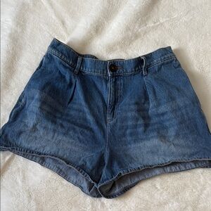 Express Women's Blue Denim High-Rise Shorts